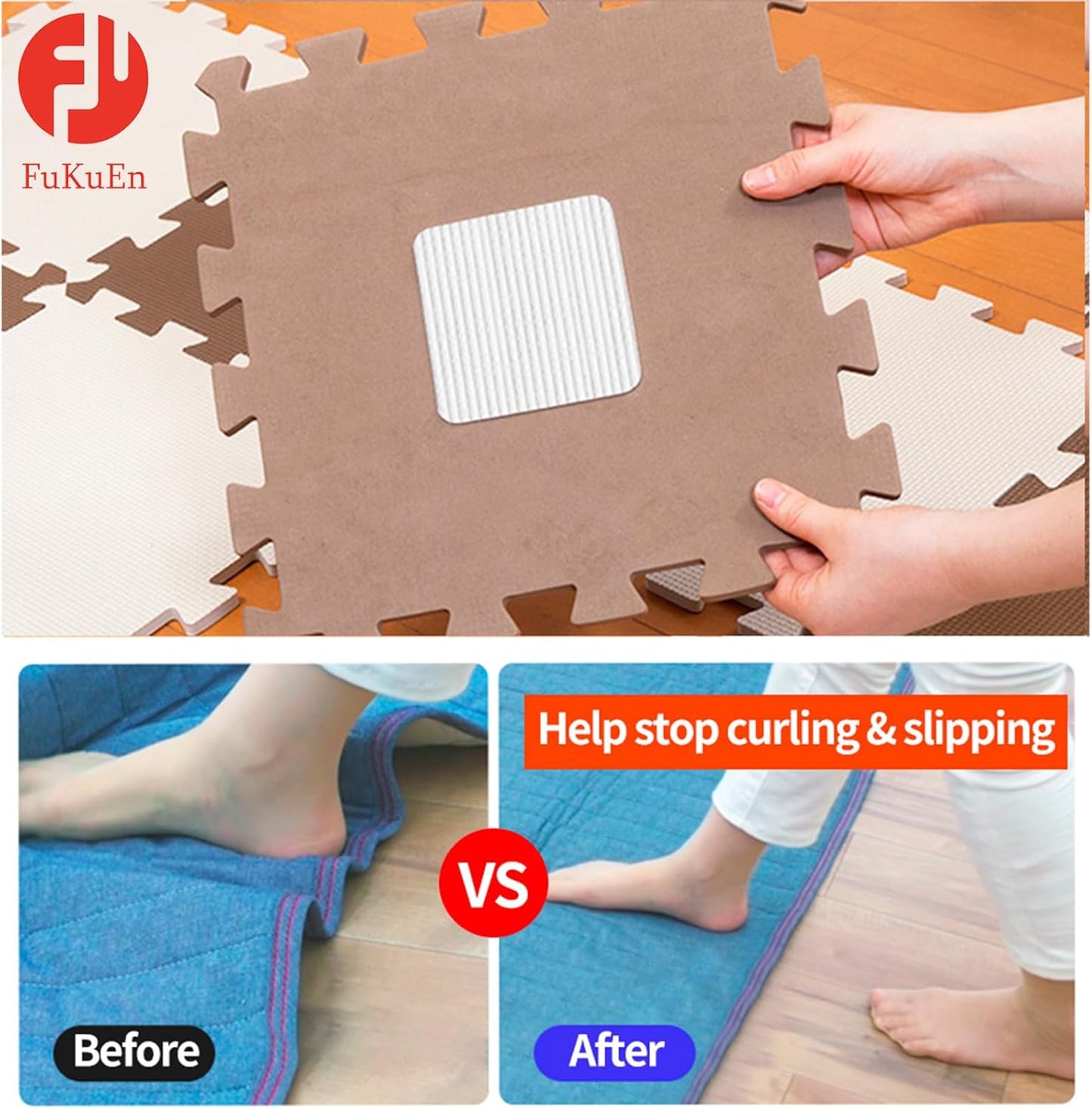 Skiennix Anti-Slip Carpet Grips - 8 Pcs Vacuum Technology Rug Pad Grippers for Hardwood Floors