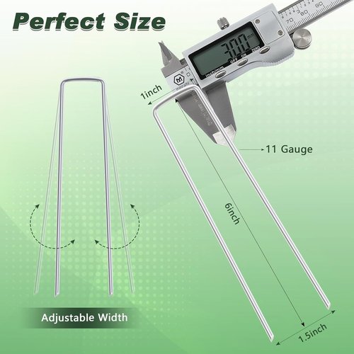 Feed Garden 6-Inch Hot-Dip Galvanized Landscape Staples - 50 Pack Tent Stakes for Weed Barrier Fabric