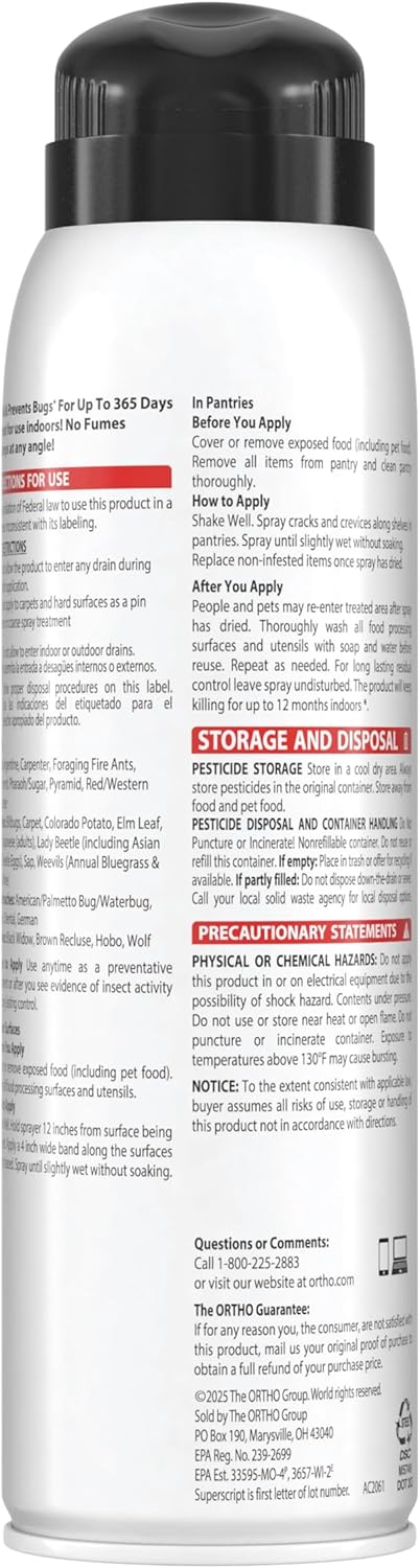 Ortho Home Defense Max Indoor Insect Spray - Kills Ants, Roaches & Spiders | No Fumes, 14 oz.
