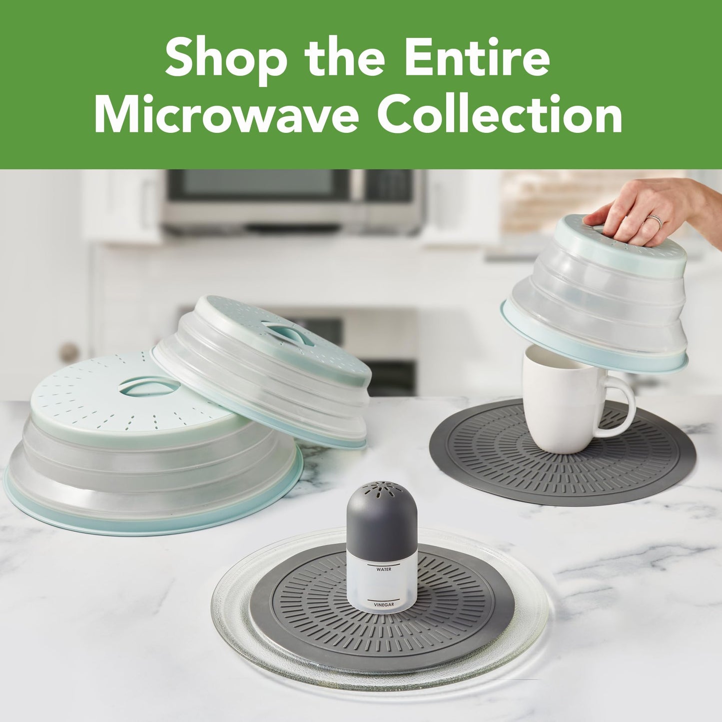 Tovolo Silicone Microwave Mats 10 & 12 Inch Set of 2 Heat Resistant Non Slip Silicone Trivet for Hot Plate Bowl Mug, Dishwasher Safe Barrier Mats with Thermal Ridges for Heating & Handling Cookware