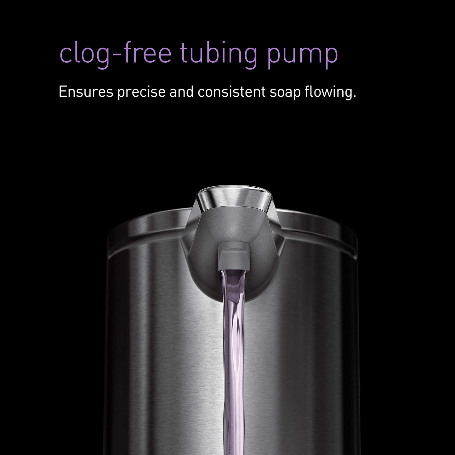 simplehuman 9 oz. Touch-Free Rechargeable Sensor Liquid Soap Pump Dispenser, Polished Stainless Steel