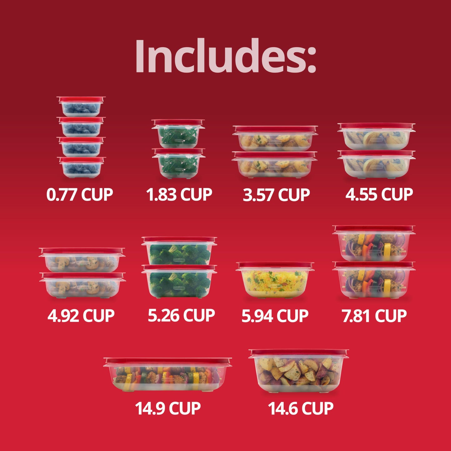 Rubbermaid EasyStore Containers, 38-Piece Set, Food Storage Containers, Food Storage Containers with Lids