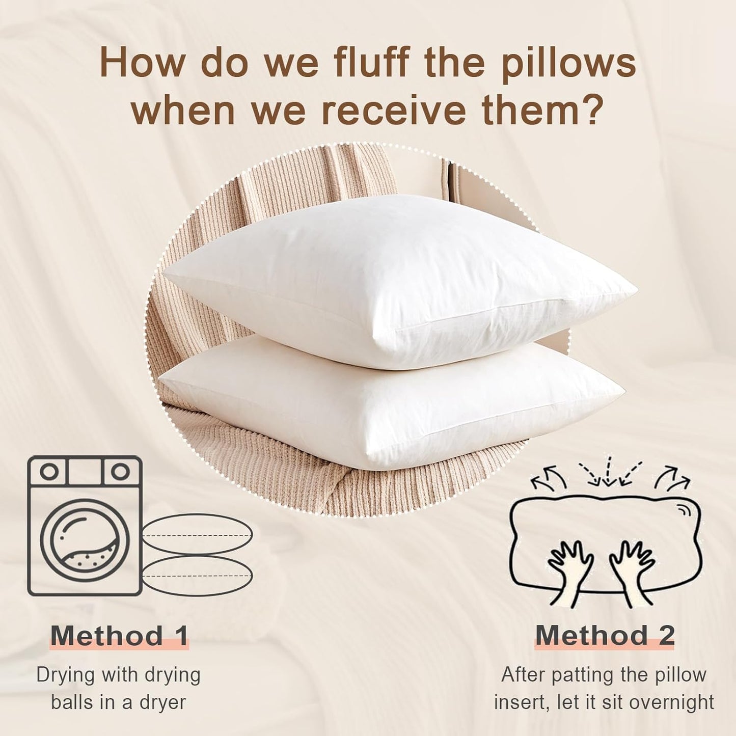 Skiennix Organic Feather Down Lumbar Pillow Insert - 14x36 Inch, 100% Cotton Shell, Memory Foam Filling for Couch & Sofa