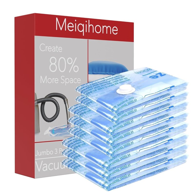 MEIQIHOME Vacuum Storage Bags, Space Saver Sealer Bags,Vacuum seal bags for clothing, Pillows, Comforters, Blankets, Bedding,Travel,8 MEDIUM
