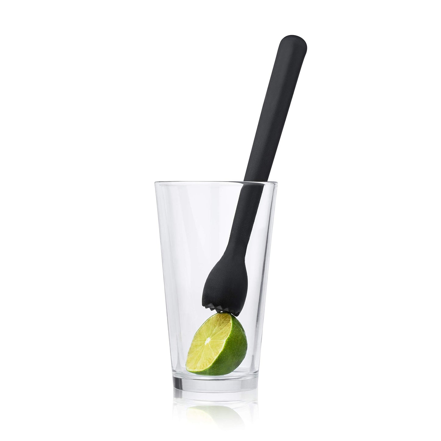 True Bash Muddler for Cocktails, Fruits, Spices, Herbs, Bar Muddler for Mojitos, Mint Juleps, Old Fashioneds, Kitchen and Home Bar Accessories, Bartender Tools, Lemon & Lime Smasher, 8.25", Black