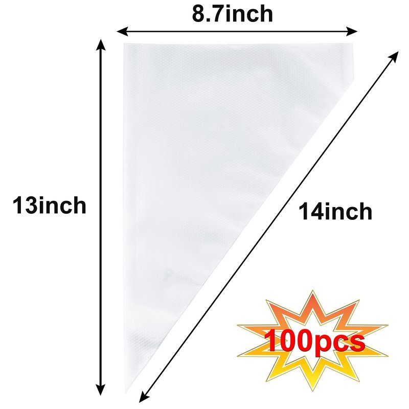 Piping Bags, Pastry Bags 14Inch 100pcs, Disposable Icing Piping Pastry Bags For Cookie/Cake Decorating Supplies, Anti Burst And Non-Slip Thicken Cake Decorating Bags