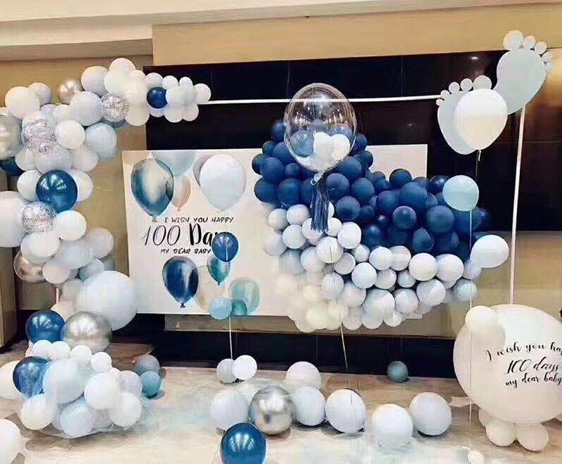 KALOR Navy Blue White and Blue Gold Confetti Balloons, 60 Pcs 12 Inch Metallic Gold Latex Balloons for Birthday Wedding Baby Shower Anniversary Baby Shower New Year Party Decorations