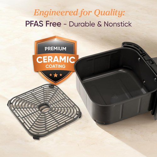 Cosori 9-in-1 TurboBlaze Air Fryer - 6 Qt PFAS-Free Ceramic Coating for Even Cooking | Dark Gray
