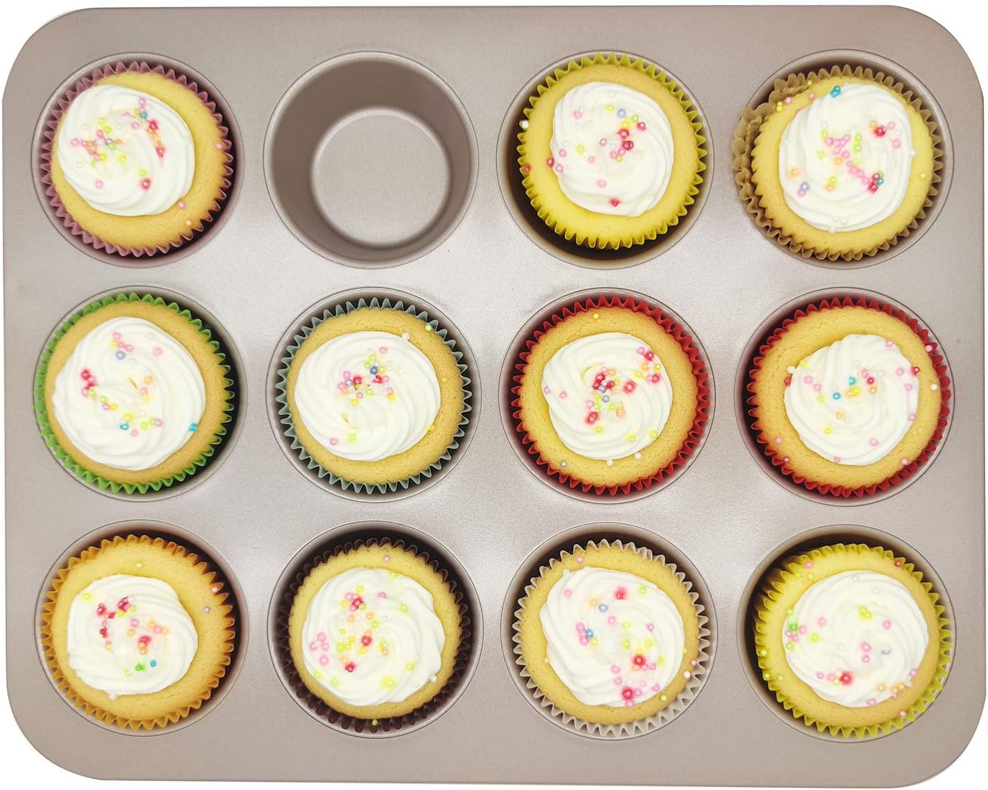 Premium Red Greaseproof Cupcake Liners - Standard Size Muffin Baking Cups, 100-Count