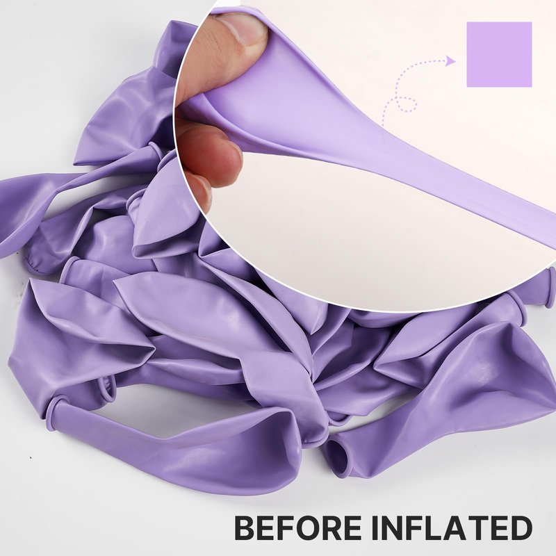 PartyWoo Lavender Balloons 140pcs Different Sizes Pack of 18 12 10 5 Inch Light Pastel Purple Lilac Balloon Arch Kit for Baby Shower Bachelorette Fairy Birthday Princess Party Decorations Purple-Q10