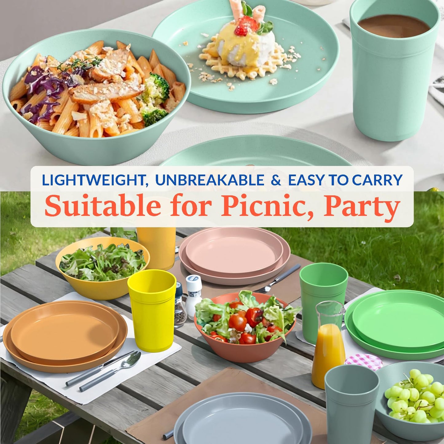 Unbreakable Large Cereal Bowls Set of 6, 32 Ounce BPA-Free Microwave & Dishwasher Safe Salad Bowls, Stackable Multicolor Kitchen Bowls for Serving, Soup, Oatmeal, Pasta, Camping & Daily Use