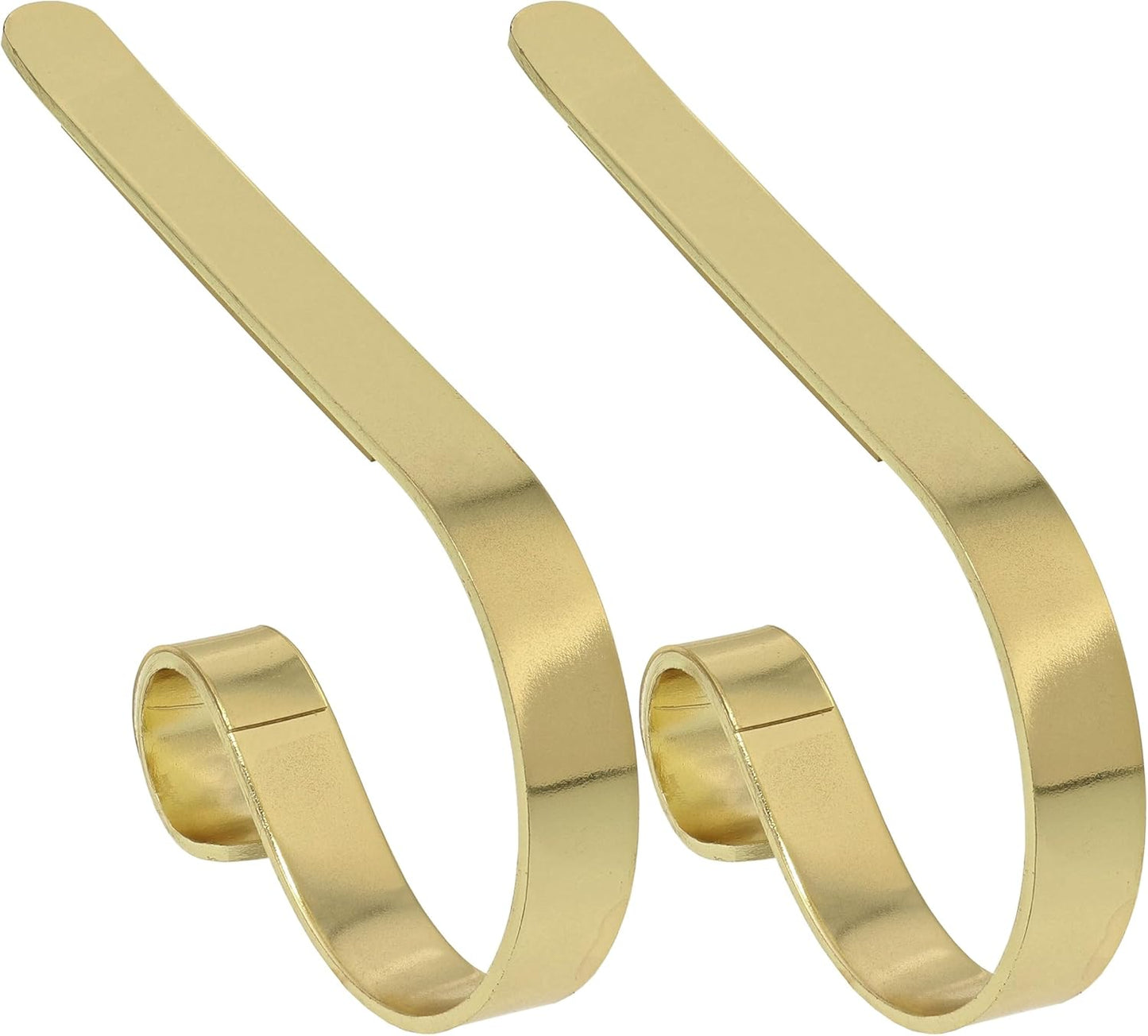 Gold MantleClip Stocking Holders Set - 4-Pack Removable ZINC Alloy Holiday Icons