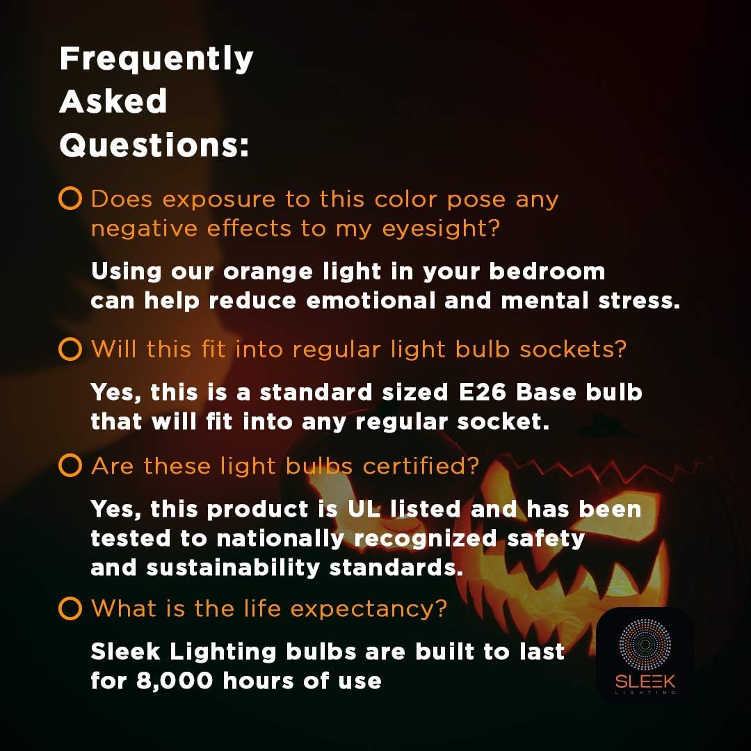 13W Orange Spiral CFL Light Bulb - UL Approved, E26 Medium Base, Pack of 4
