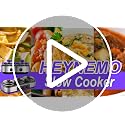 HEYNEMO 4.5 Qt Silver Triple Slow Cooker Buffet Server with 3 Ceramic Pots