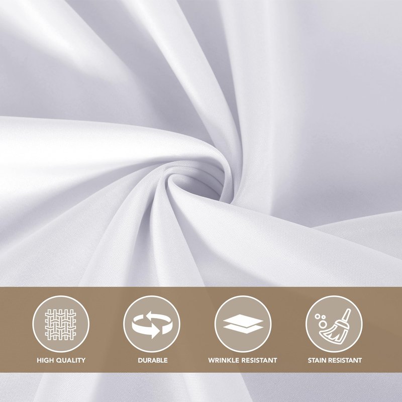 sancua White Tablecloths for 8 Foot Rectangle Tables, 6 Pack - Washable Polyester Fabric Table Cover for Wedding Wedding, Birthday Party, Banquet Reception, 60x120 Inch
