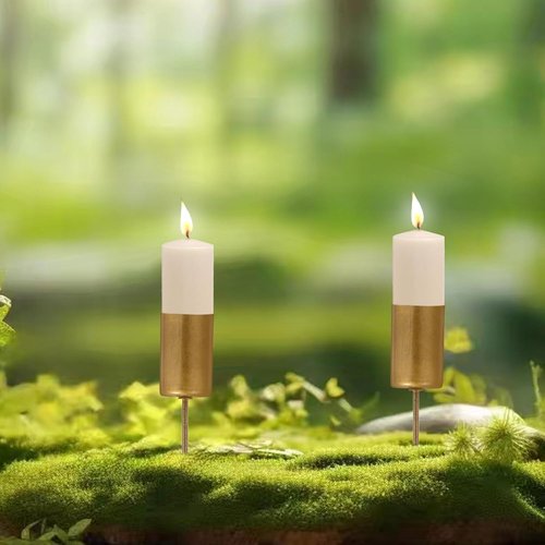 Ciieeo Metal Candle Holders - 6-Piece Set with Spike Insert for Elegant Table Decor | Gold Finish