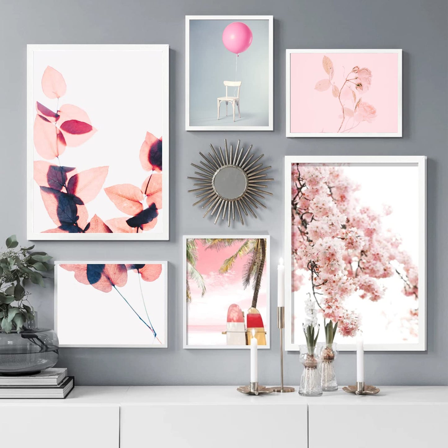 icariery 8.5x11 Picture Frame Set of 5, White Photo Frames High Transparent Wall Gallery Desktop Horizontal Vertical for Canvas Collage Photo Poster Certificate 8.5 x 11 inches