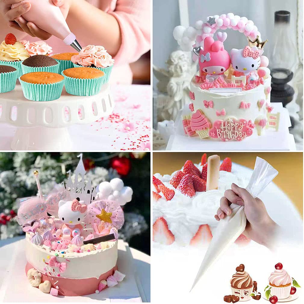 100 Pieces Piping Bags Disposable -16 inch Tipless Piping Bags | Pastry Bags | Icing Bags | Frosting Bags for Cake Cookies Baking Decorating