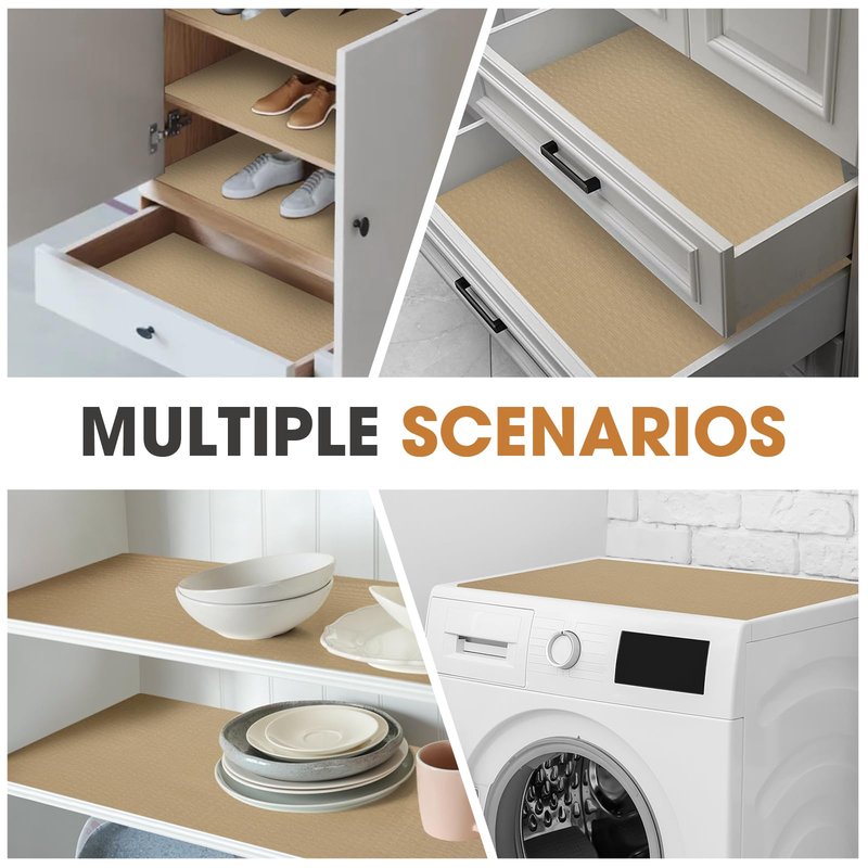 ALIUNI Drawer and Shelf Liner, Non-Slip Kitchen Cabinet Liners Non-Adhesive Thick Strong Grip Waterproof Washable Mats Protect Dresser Shelves Cupboard Bathroom Cabinets, Buffalo Plaid, 24 in X 30 FT