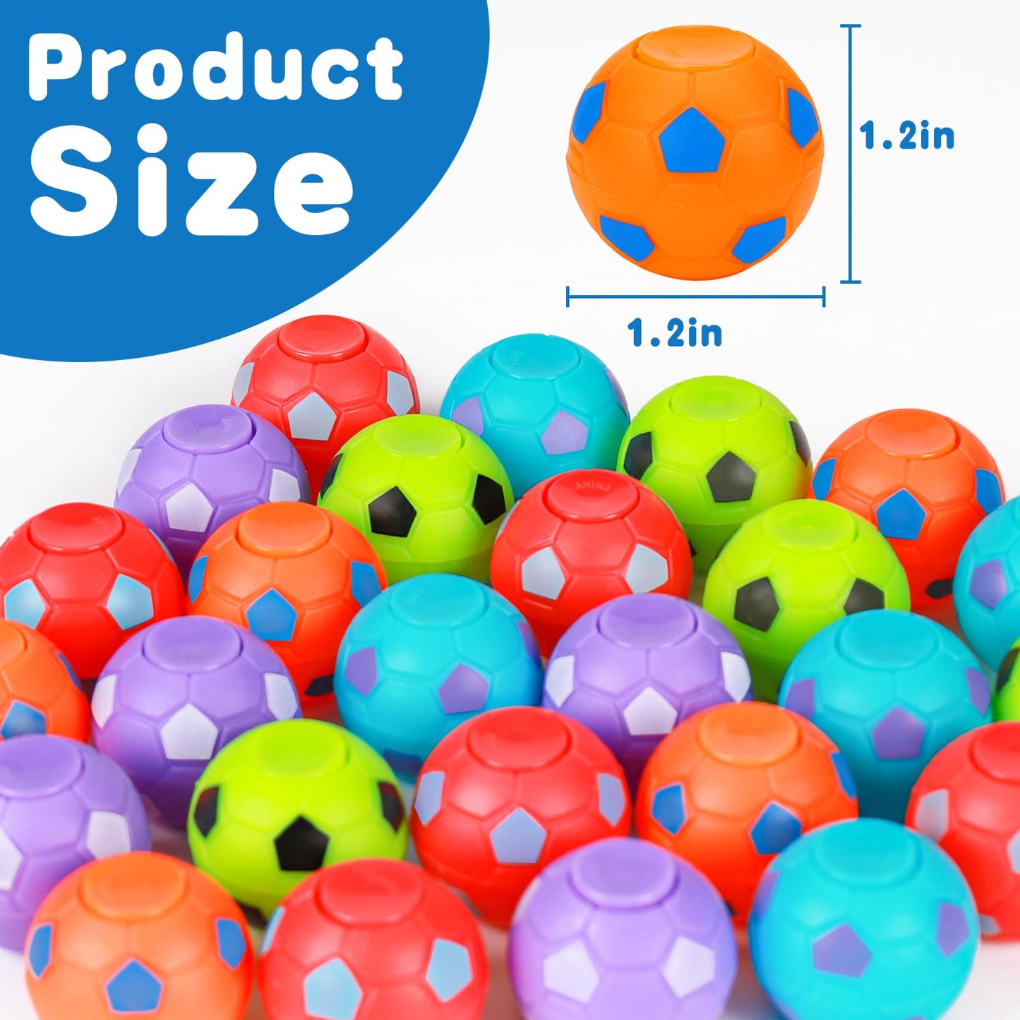 32PCS Fidget Spinner Soccer Balls Sports Party Favors Bulk for Kids 4-8 8-12 Goodie Treat Bag Stuffers Classroom Treasure Toys Carnival Prizes Pinata Filler Birthday Trinket End of Year Students Gifts
