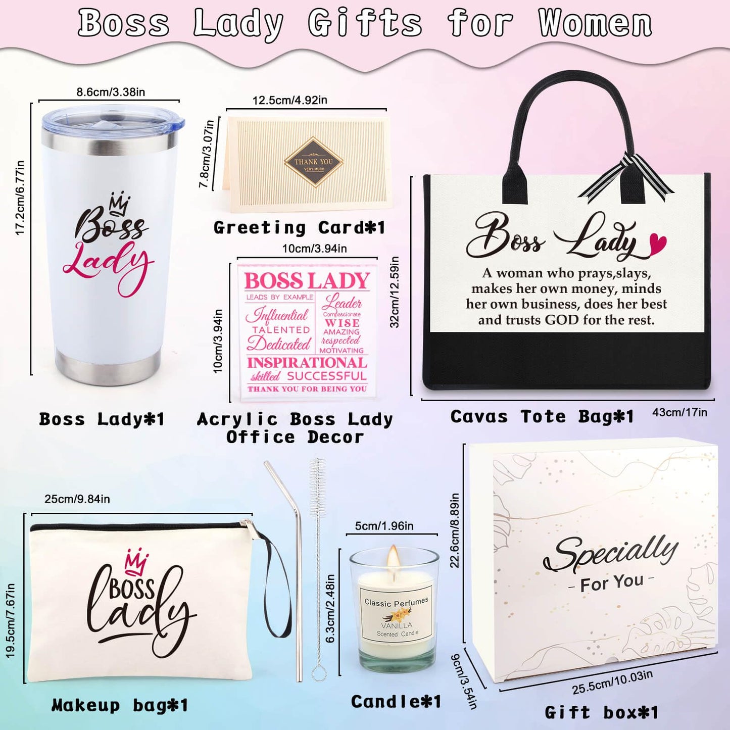 Boss Day Gifts for Women, Boss Lady Gifts for Women Manager Leader, Thank You Gifts for Female Boss, Valentines Day Birthday Gifts for Women, Appreciation Gifts Cool Gifts for Her Mug Canvas Tote Bag