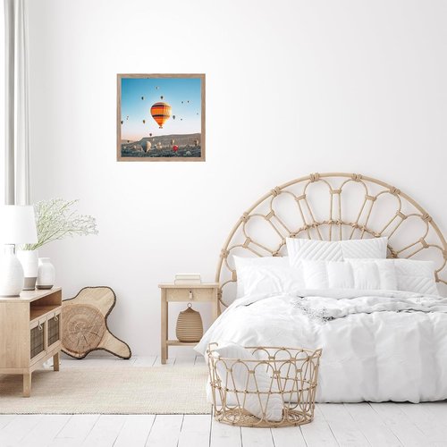 JCJMY 12x12 Inch Picture Frame - Rustic Brown Wall Gallery Frame with Shatter-Resistant Plexiglass
