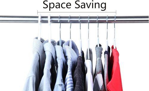 Finnhomy Heavy-Duty Plastic Hangers - Non-Slip Pads for Space-Saving Closet Organization | 50 Pack, White