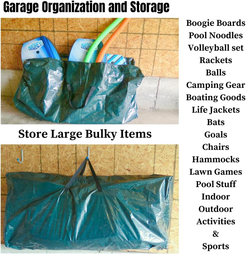 Extra Large Packing Bags for Moving - 5.5ft Storage Totes with Zippers & Handles for Cushions, Comforters, Camping