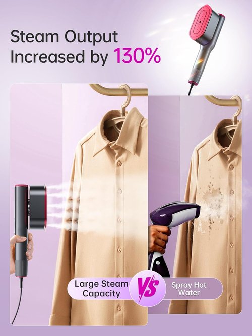 DRFLASH 2-in-1 Handheld Garment Steamer & Iron - Fast 15s Heat-Up, Portable Travel Size, 1200W