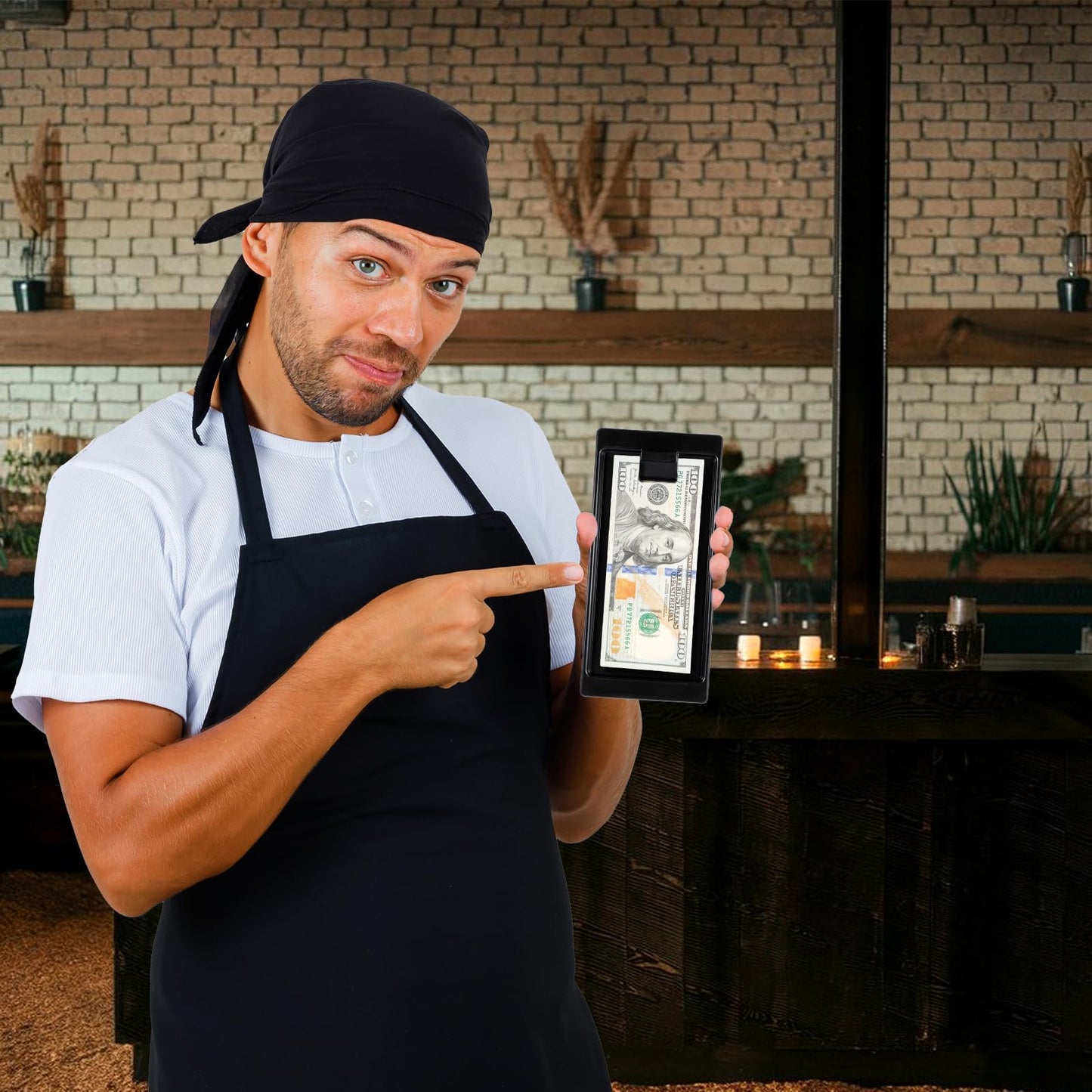 32 Pack Check Holders Black Restaurant Check Presenters Check Presenter Trays Guest Plastic Tip Trays Waitress Bill Holder Guest for Restaurants, Bars, Hotels