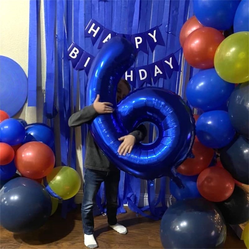 Navy Blue Number 1 Balloons, 40 In Large Dark Blue Number 1 Foil Helium Balloons for Men, Self Inflating Royal Blue Number Balloons 0-9 for Boys 1st 10th Birthday Anniversary Party Decoration