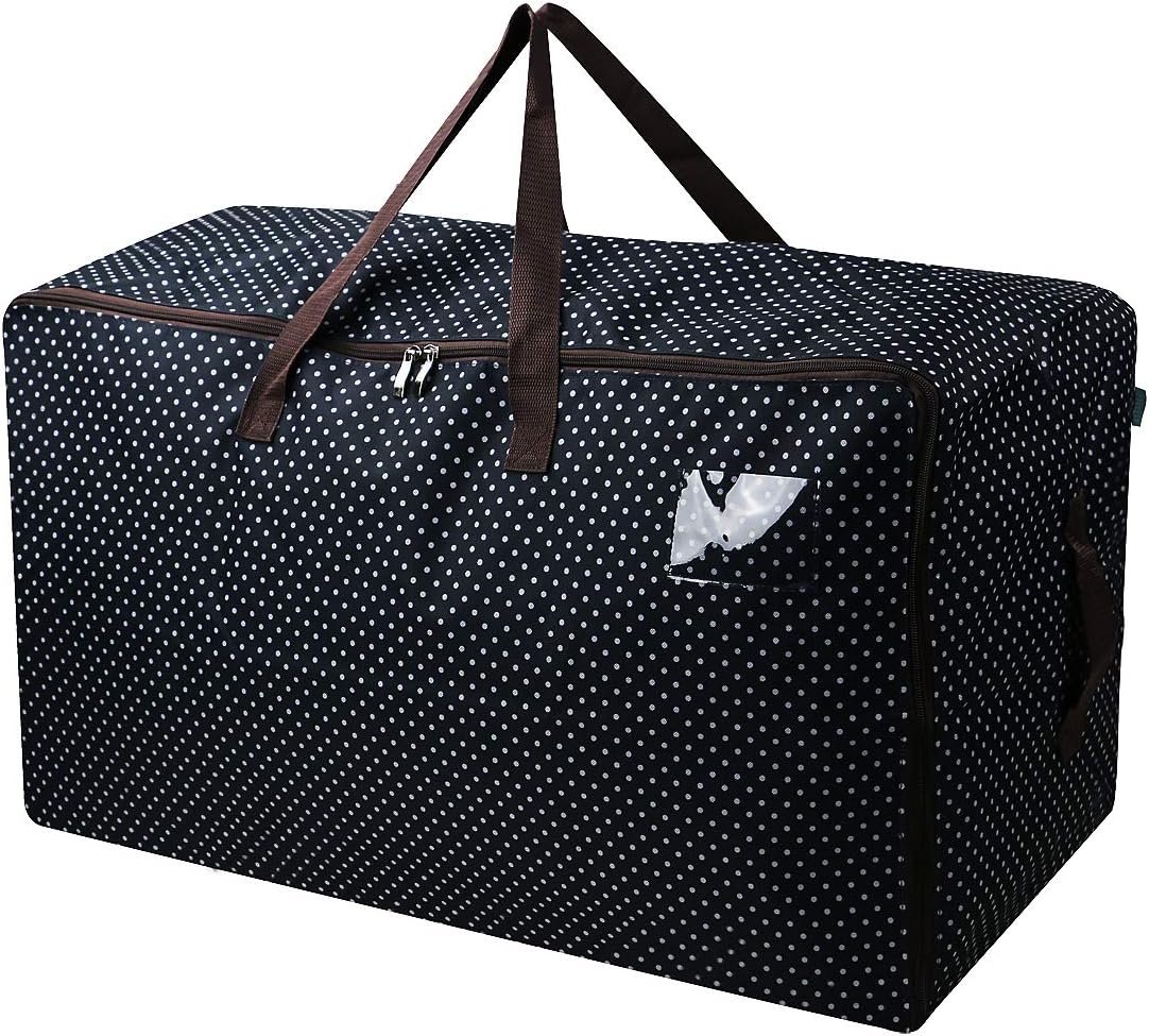 3-Side Zip Open Storage Bag for Christmas Trees & Party Ornaments - 27.5x16.5x13.8, Black Dots