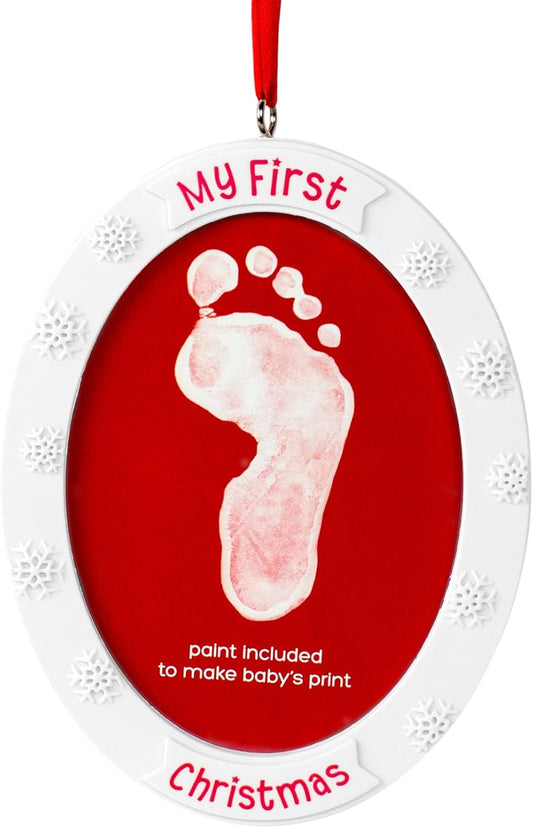 Christmas Baby Handprint Ornament Kit - DIY Keepsake Bauble with Paint for Newborns