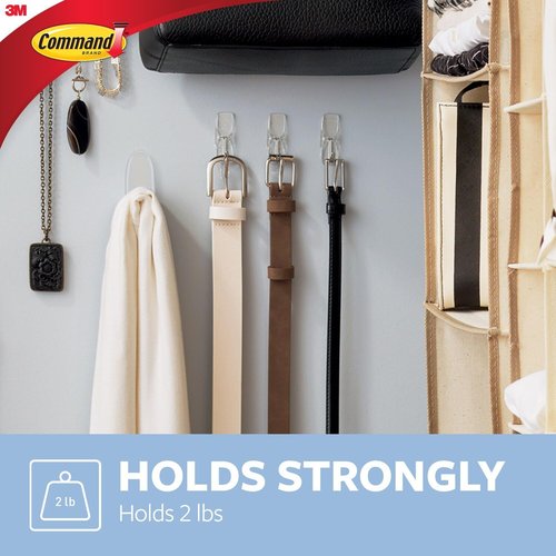 Command Medium Clear Wire Toggle Hooks - Damage-Free Hanging Solution | 10 Hooks & 12 Strips, Holds Up to 2 lb