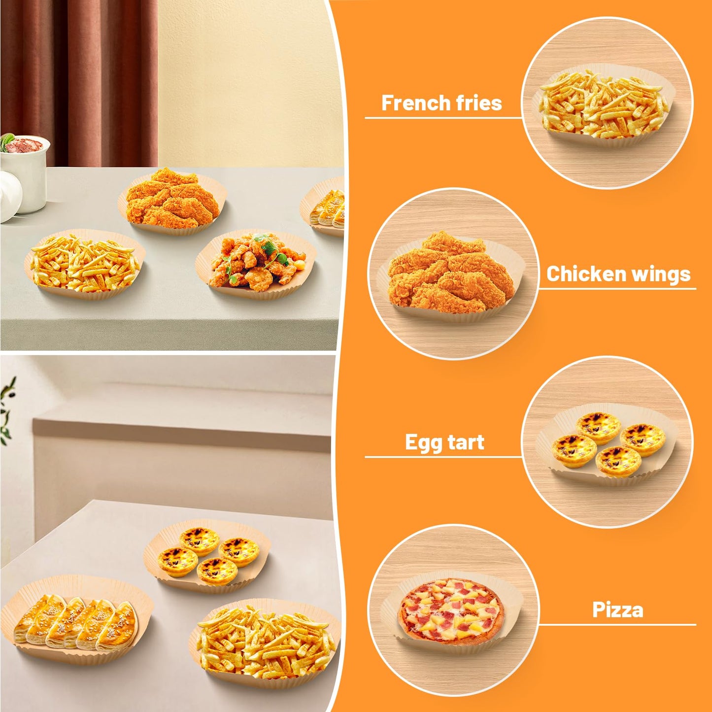 Air Fryer Liners Disposable, 200PCS Non-stick Disposable Airfryer Liners, 9 Inch Unbleached Parchment Paper, Round Air Fryer Paper Liners for 5-8QT Air Fryer, Baking, Roasting Microwave