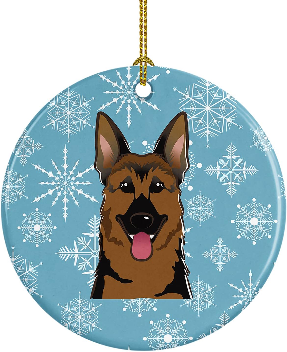 Jack Russell Terrier Snowflake Ceramic Ornament - 3" Christmas Tree Decoration