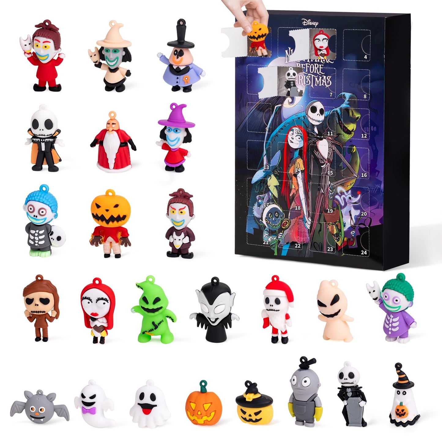 Christmas Advent Calendar 2024,24-Day Christmas Countdown Calendar for Kids and Adults with 24 pcs Classic Christmas Doll Collectible Figures,Ideal Xmas Gift for Boys Girls Teens