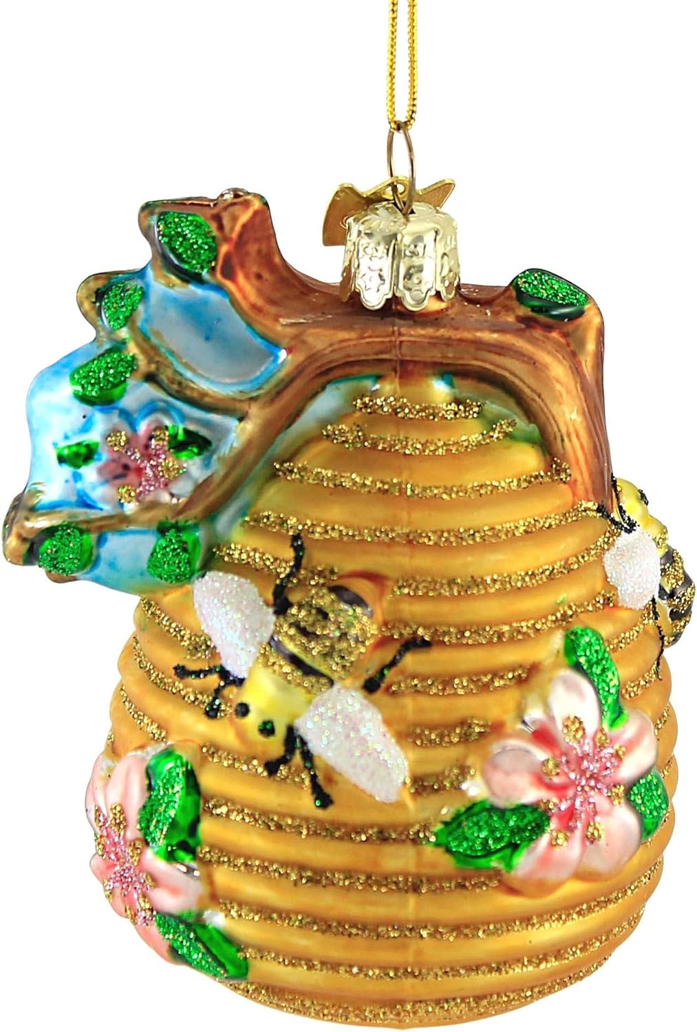 Beehive Glass Christmas Tree Ornament - Noble Gems NB1075 | Unique Holiday Decor