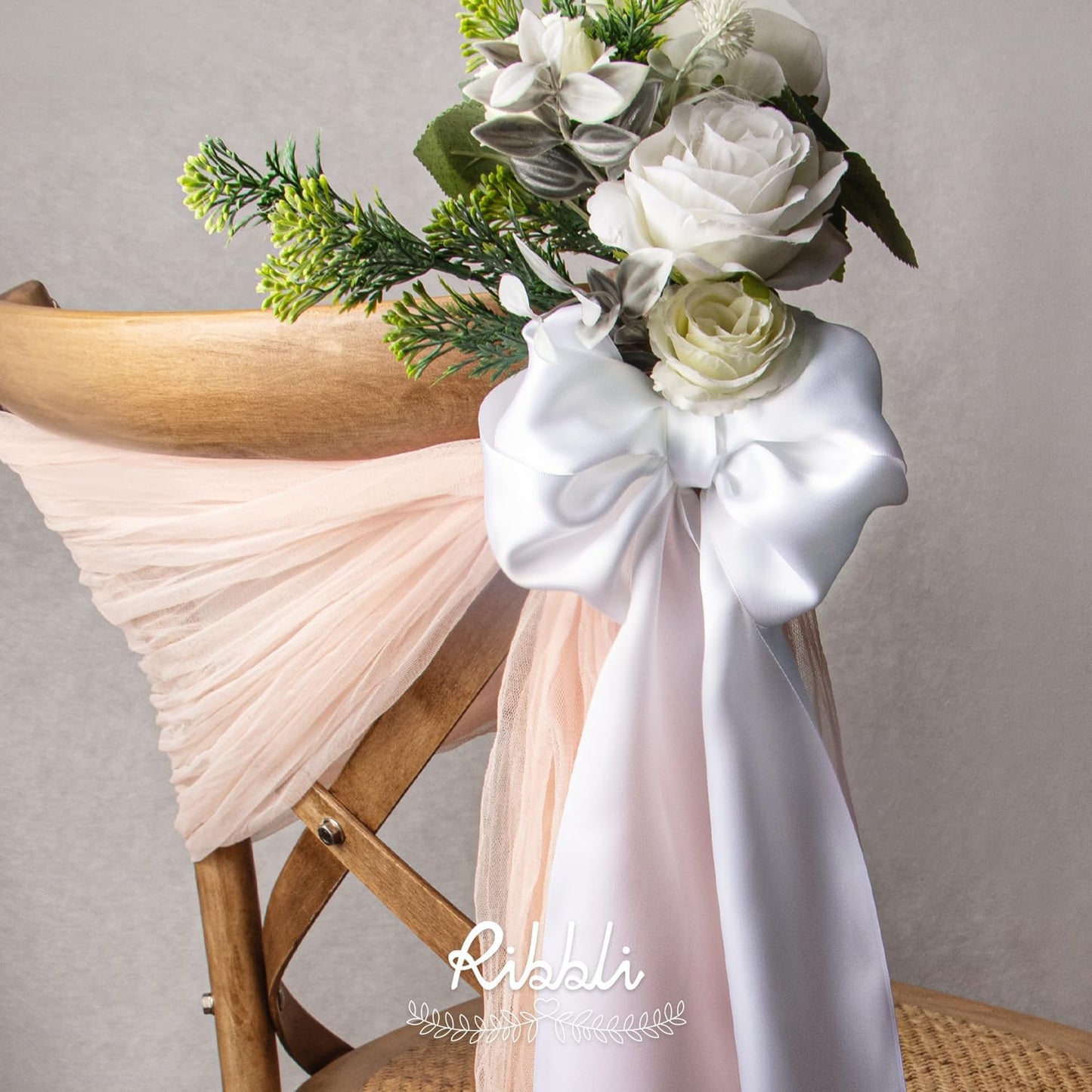Ribbli White Satin Ribbon - 4 Inch Wide Double Faced Satin for Wedding Chair Sashes & Gift Wrapping | 10 Yards