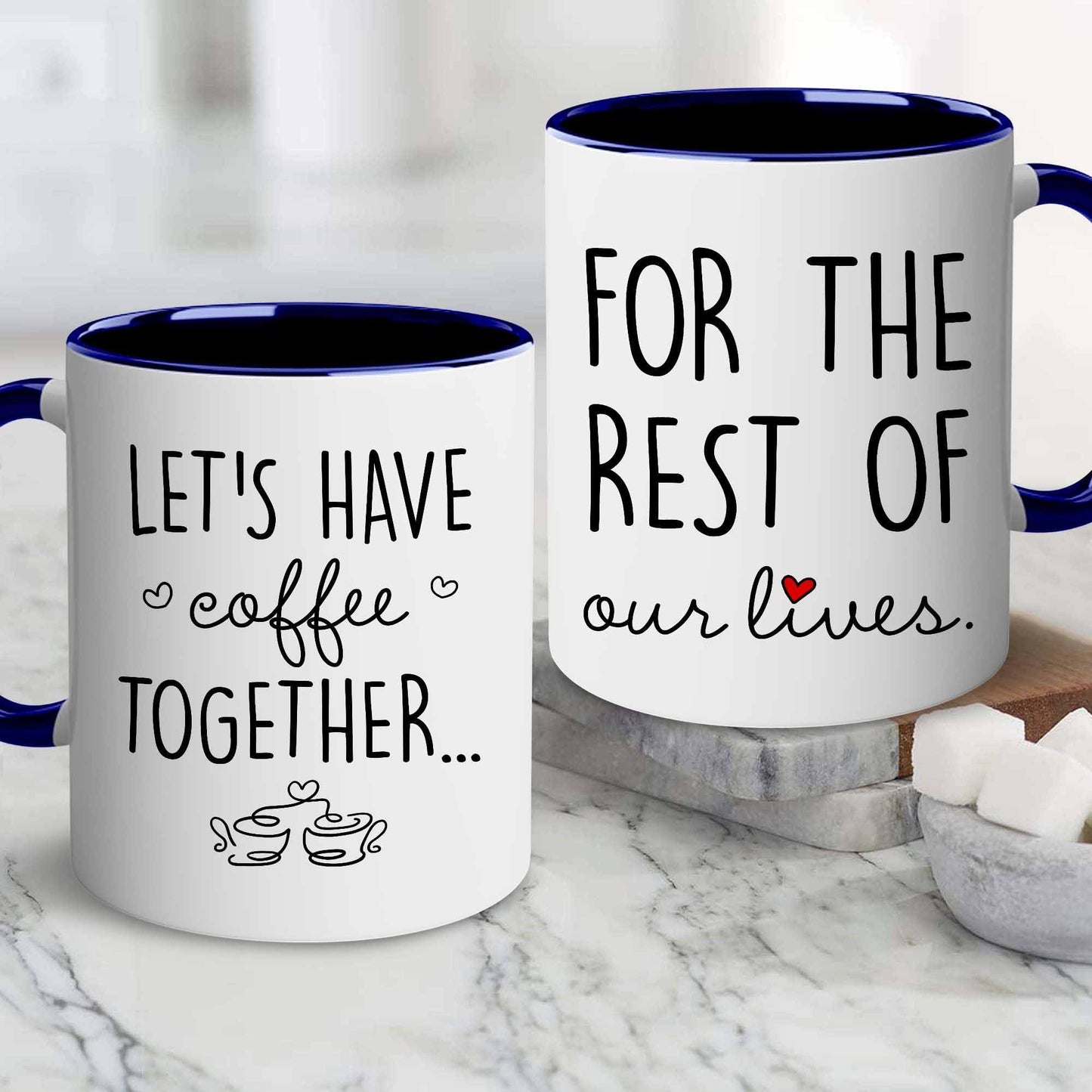BSQUIELE Valentine Gift For Couple - Couple Mug Set - Valentine Gift Set For Wife, Husband, Mom, Dad - Bridal Shower, Engaged, Valentine, Wedding, Birthday Gifts For Bride, Groom, Mr, Mrs, Him, Her