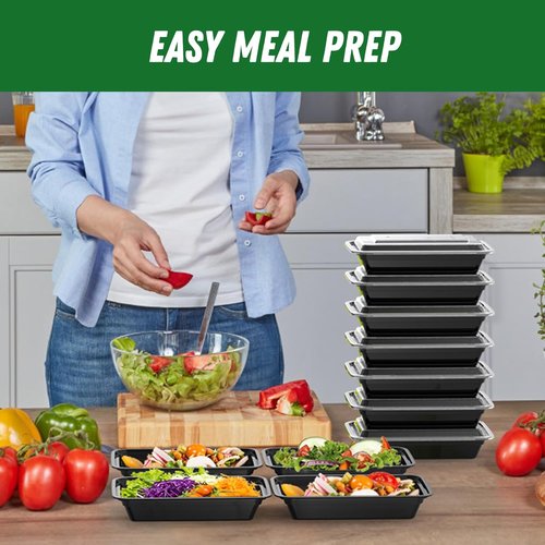 Dealusy 28 oz Meal Prep Containers - 50 Pack of Reusable, Leakproof Food Storage with Lids | Microwave & Dishwasher Safe