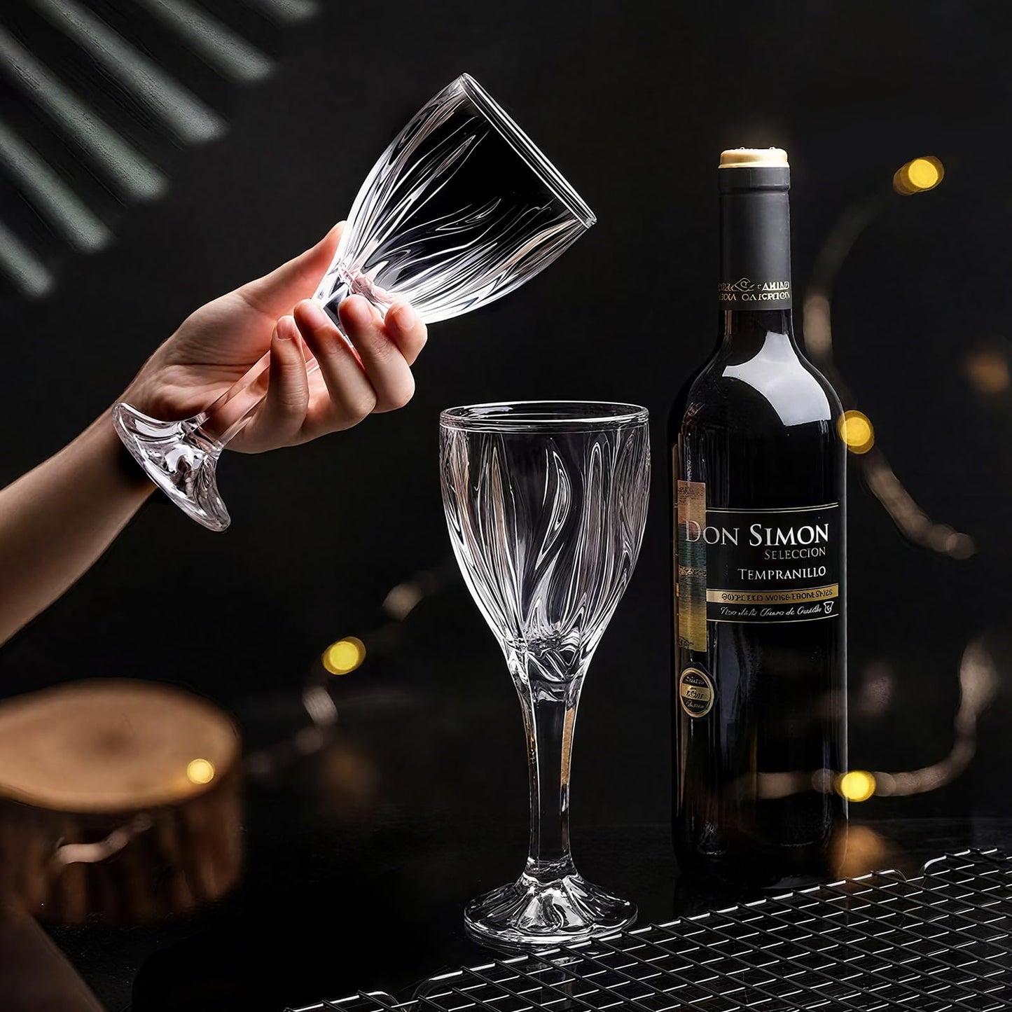 KAMMAK Wine Glasses Set of 2, 8 oz Hand Blown Crystal Bordeaux Wine Glasses, Smooth Rim & Long Stem, Perfect for Red & White, Daily Use, Wedding Anniversary or Birthday Gift with Gift Box, Ocean