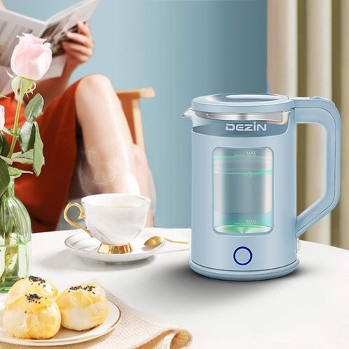 Dezin Electric Kettle with Keep Warm Function, BPA Free Window-Glass Double Wall Design Electric Tea Kettle, Bicolor LED, 1.5L Hot Water Kettle with Auto Shut-Off and Boil Dry Protection Tech