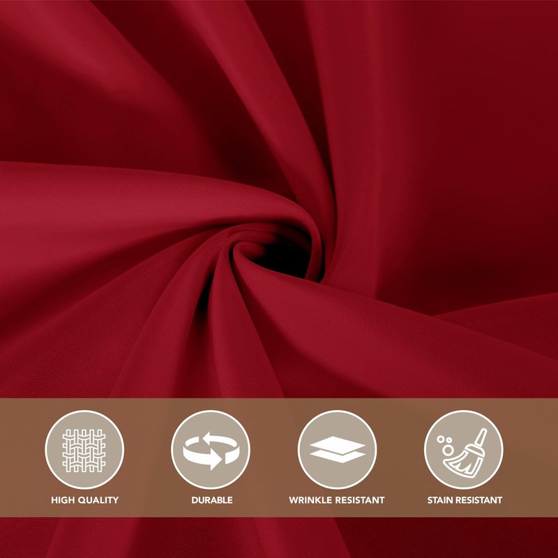 sancua Rectangle Tablecloths for 6 Foot Tables, 6 Pack - Washable Polyester Fabric Table Cloth for Wedding Party, Birthday, Banquet Reception, 54x108 Inch, Red