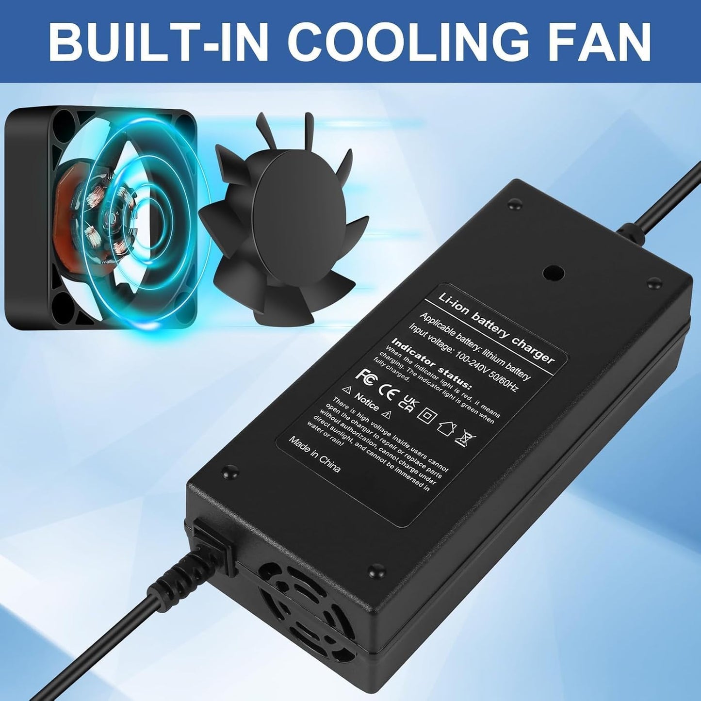 48V Battery Charger for Caroma Electric Scooter C1, E66 Pro, E68 Pro, Lightning, P1, P2, P3, 750W (1200W Peak)
