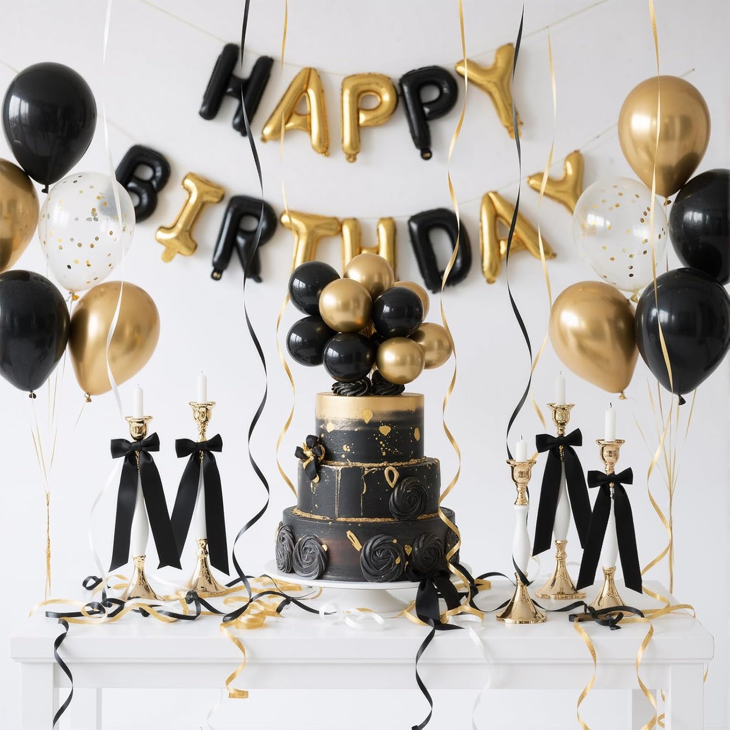 Maquita Christmas Candlestick Bows - 48 Pcs Large Self-Adhesive Decorations | 13 x 3.7 Inch, 4 Colors