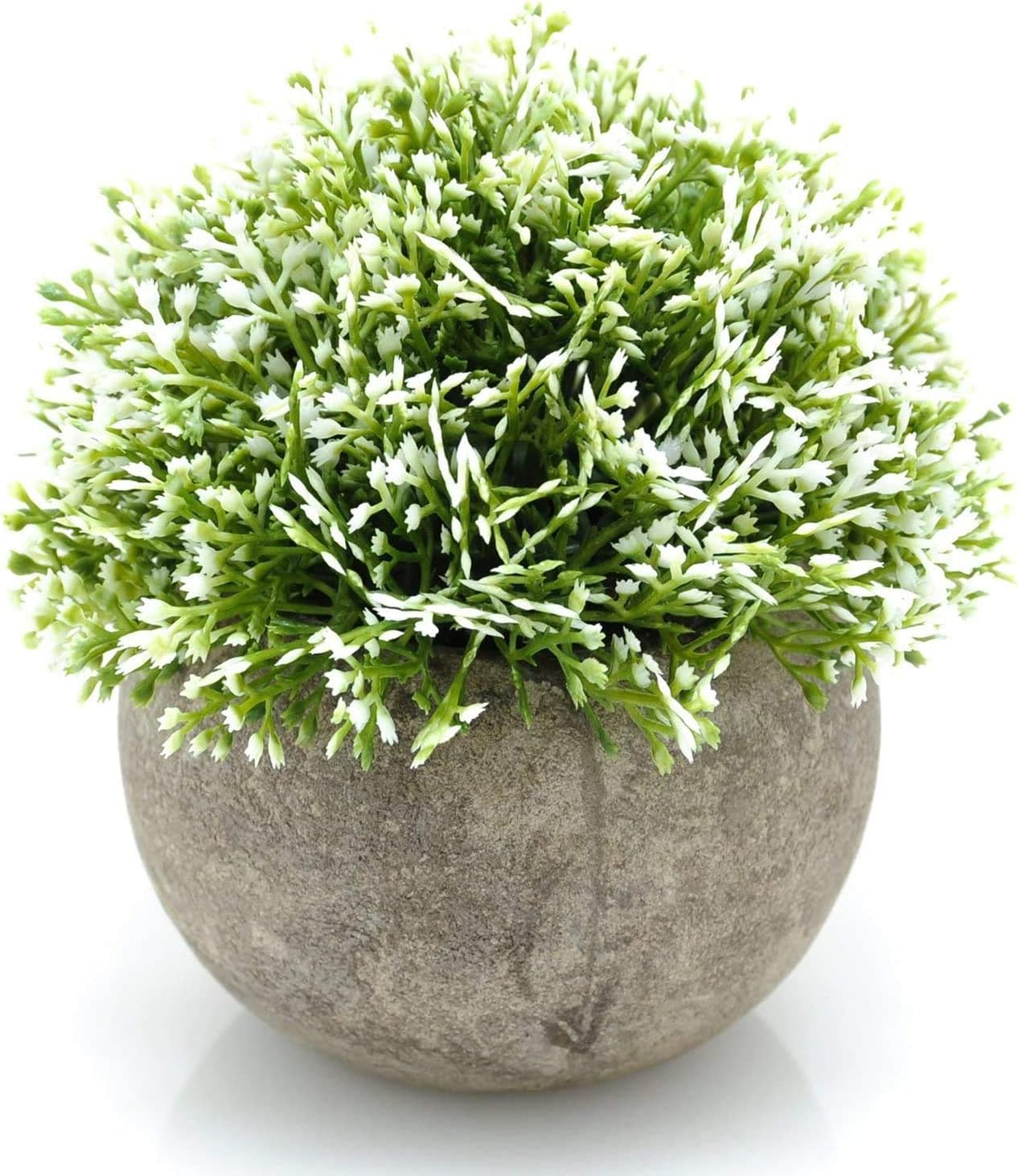 Mini Sage Green Boxwood Topiary - Artificial Potted Plant for Home & Office Decor
