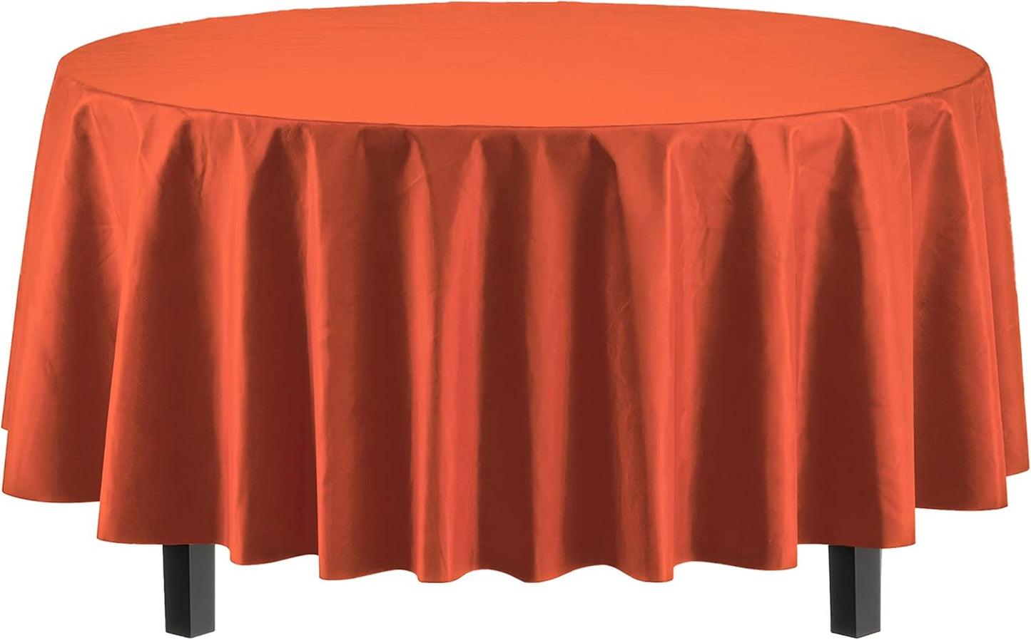 Ivory 84-Inch Round Tablecloth - 12-Pack Premium Plastic Party Supplies