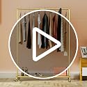 Clothing Rack with Bottom Shelf 47"L - Gold Heavy Duty Garment Rack on Wheels