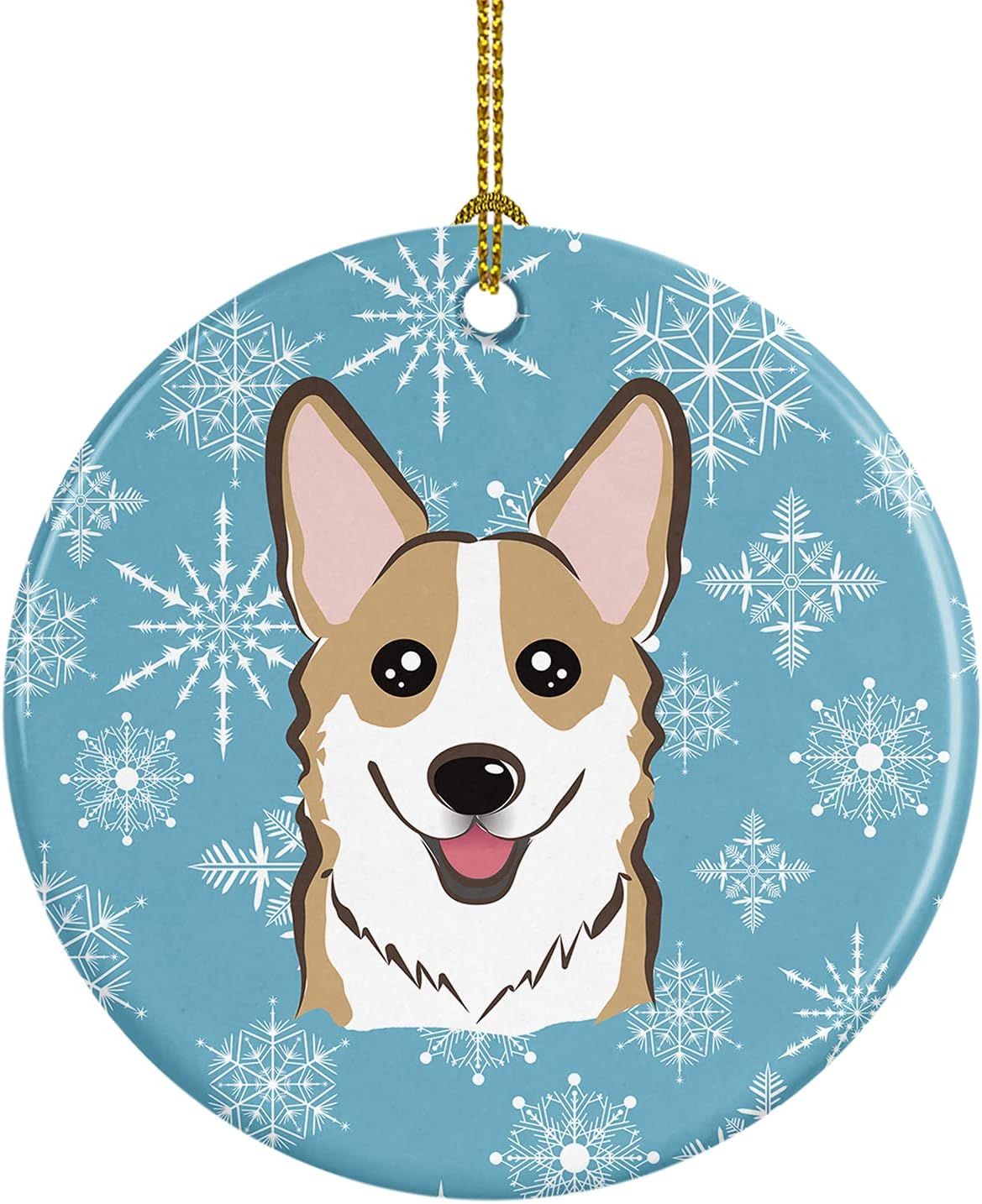 Jack Russell Terrier Snowflake Ceramic Ornament - 3" Christmas Tree Decoration